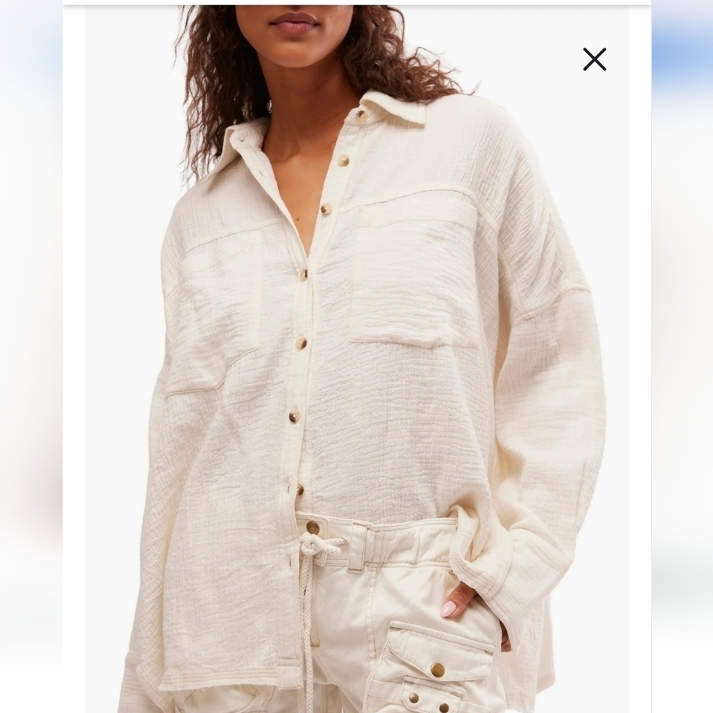 We The Free NWTs Cardiff Cotton Gauze Button-Up Shirt